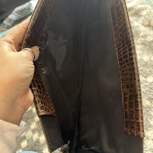 Miche‎ Bag Drew Shell Purse Cover Brown Embossed Faux Leather 2010 Handbag Large - Picture 7 of 7